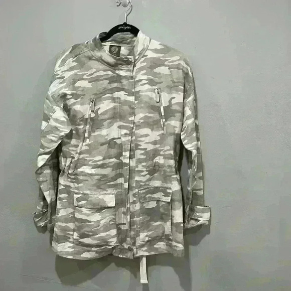 Vince Camuto light military style jacket size small white and grey - Picture 2 of 9